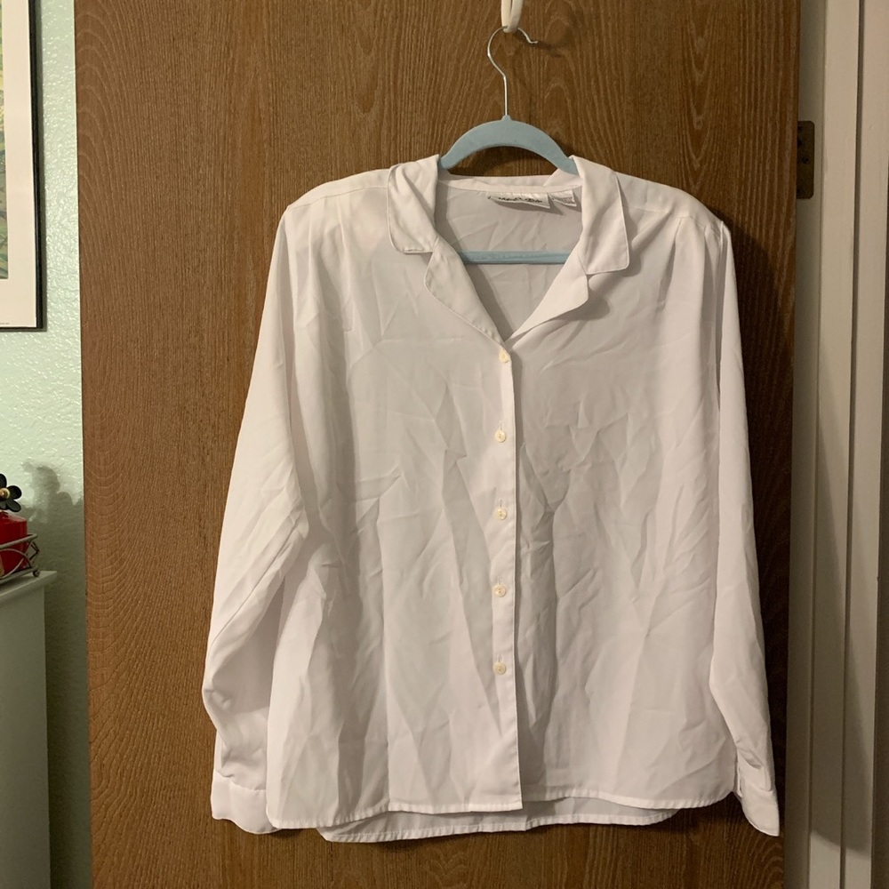 Yves St. Clair White Button Down (With Shoulder P… - image 1